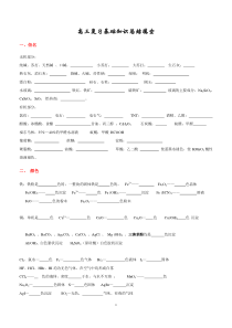 高中化学总复习基础知识填空
