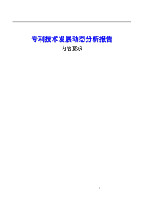 专利技术发展动态分析内容要求