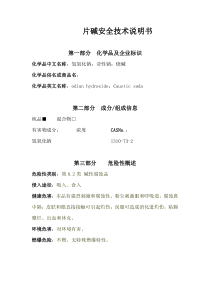 片碱安全技术说明