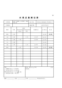 水准点、导线点复测记录自动公式表