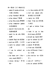 初一英语短语汇总