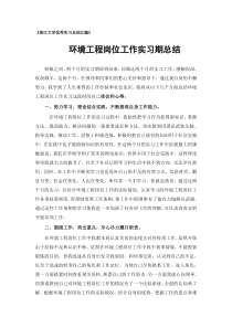 环境工程专业实习总结范文
