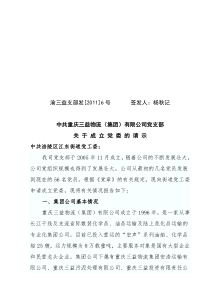 成立党委申请