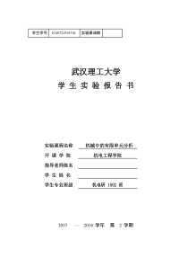 有限元分析实验报告