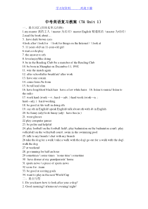 中考英语复习教案