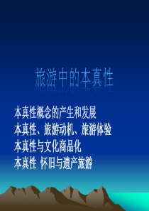 旅游本真性概要