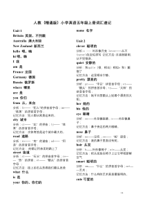 小学五年级英语上册词汇速记-人教精通