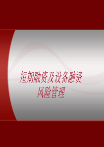 短期融资风险管理