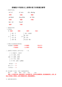 部编版六年级语文上册期末复习训练题及解答