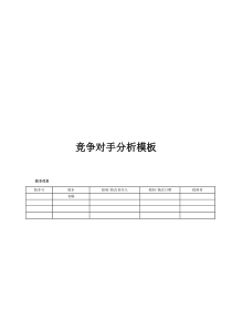 竞争对手分析模板