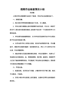 假期作业检查情况小结