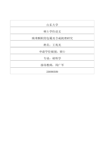 纳米颗粒的包覆及合成机理研究