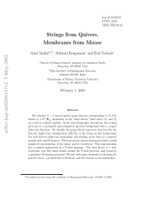 Strings from Quivers, Membranes from Moose