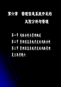 第六章管理信息系统开发的风险分析与管理-河北科技大学大