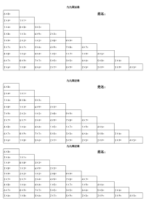 九九乘法口诀表打乱顺序