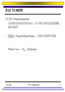 第四讲外汇风险管理(国际金融-四川大学李昆)