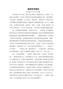 教师自评报告