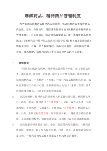 麻精药品管理制度及流程