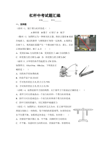 杠杆中考试题汇编