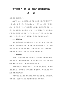 一团一品一特色案例集征集通知