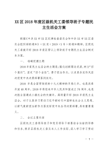 2019年民主生活会方案