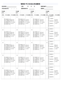 WHO手卫生依从性调查表