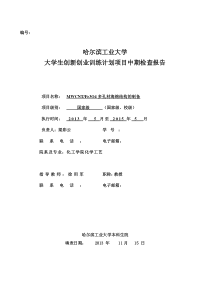 大学生创新创业训练计划项目中期检查报告