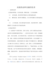 高粱的品种及栽培技术