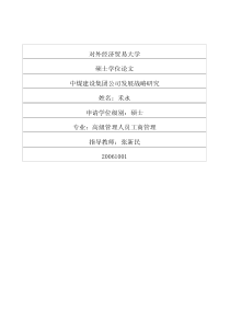 中煤建设集团公司发展战略研究