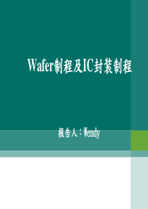 Wafer制程及IC封装制程