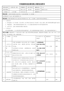 中科国际科技发展有限公司职位说明书
