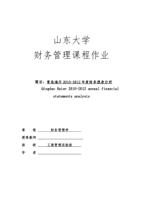 海尔集团财务报表分析全文
