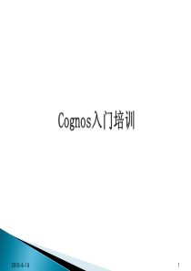 IBM Cognos 入门培训