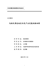 乌海及周边地区水泥产业发展战略初探