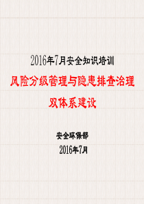 风险分级管控隐患排查治理双体系建设培训