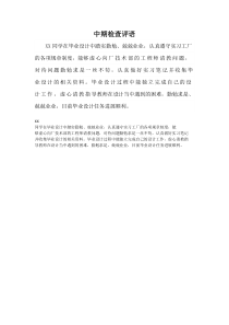 中期检查评语