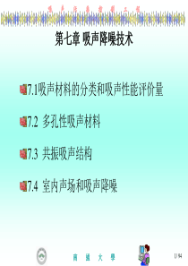 噪声控制工程第七章吸声降噪技术
