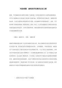 风险规避：虚拟经济发展的必由之路(doc11)(1)