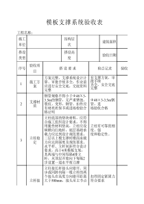 模板支撑系统验收表