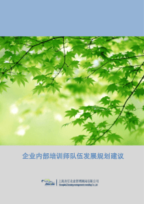 企业内部培训师队伍发展规划建议