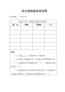 党支部换届选举选票