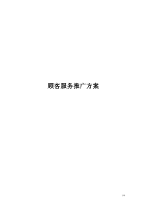 顾客服务推广方案