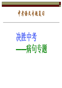 中考复习-病句专题