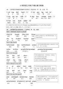 人教版PEP小学英语三年级下册期末总复习资料教案