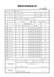 钢筋保护层厚度检查记录(范例)