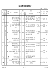 风险机遇分析及应对控制表