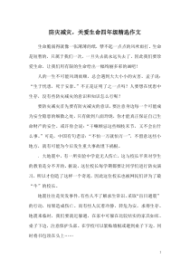防灾减灾-关爱生命四年级精选作文