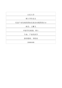 信息产业发展的国际比较及对我国的启示