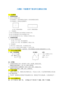 【精编版】人教版小学一年级数学下册单元重难点归纳