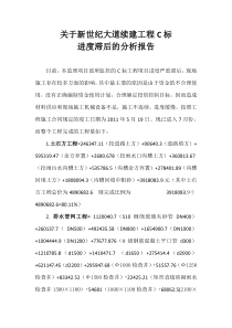 进度滞后的分析报告